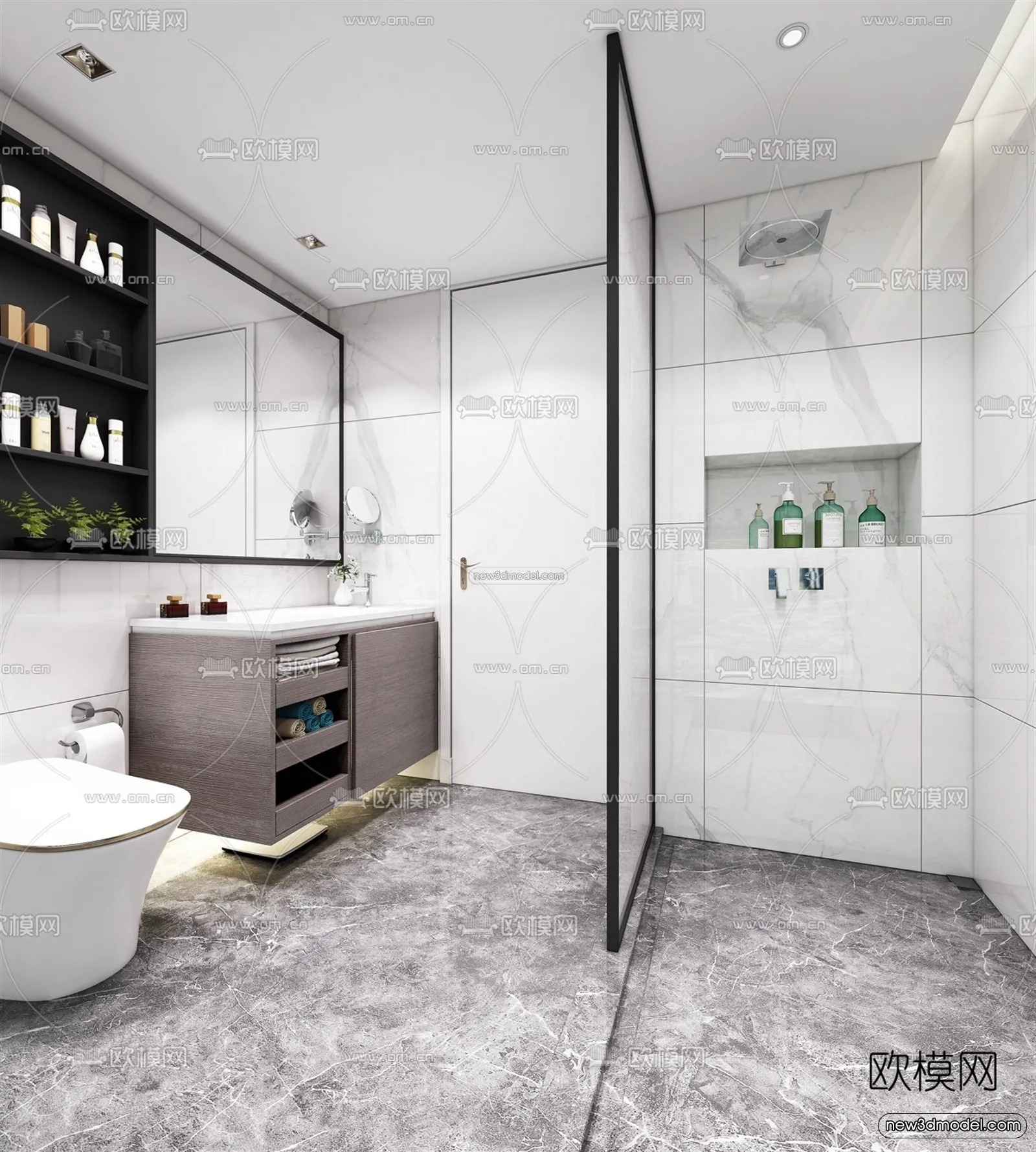 Nordic Style Interior 3D Blocks – Bathroom 3D Model – 512 – VRAY
