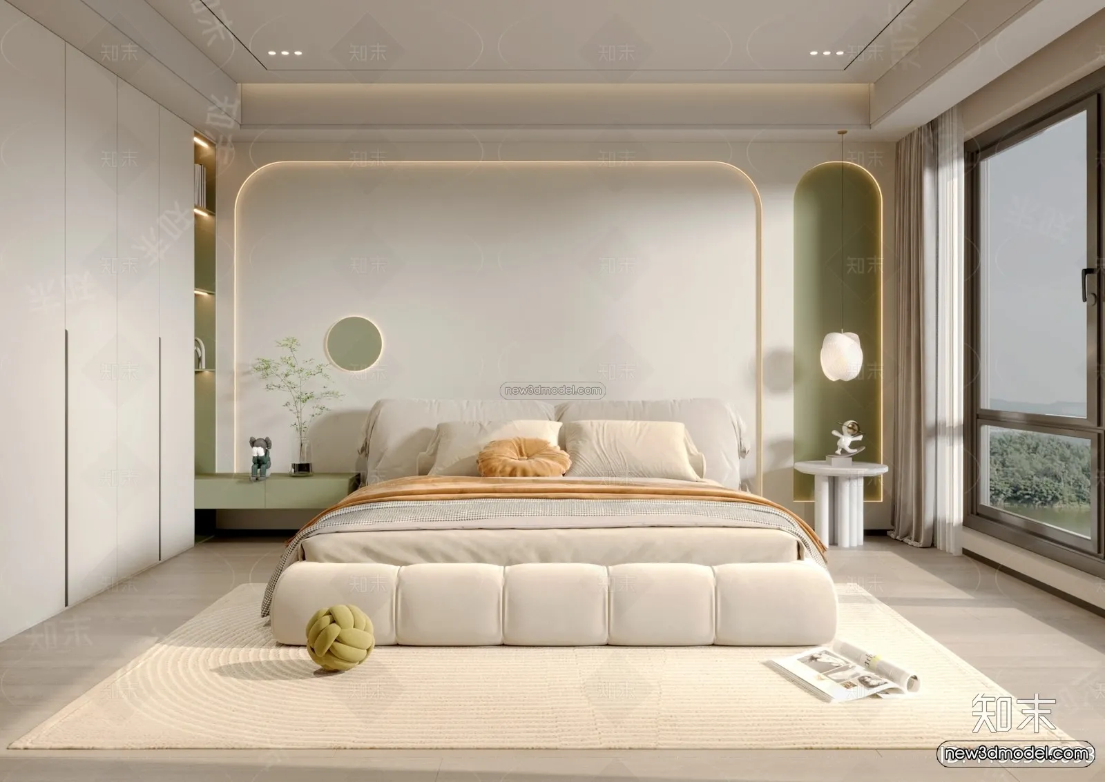 Nordic Style Interior 3D Blocks – Bedroom 3D Model – 314 – VRAY