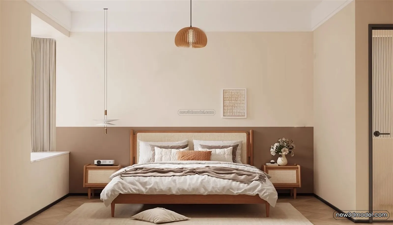 Nordic Style Interior 3D Blocks – Bedroom 3D Model – 317 – VRAY