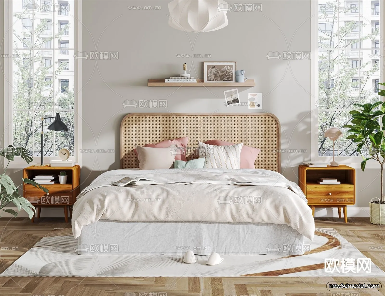Nordic Style Interior 3D Blocks – Bedroom 3D Model – 324 – VRAY
