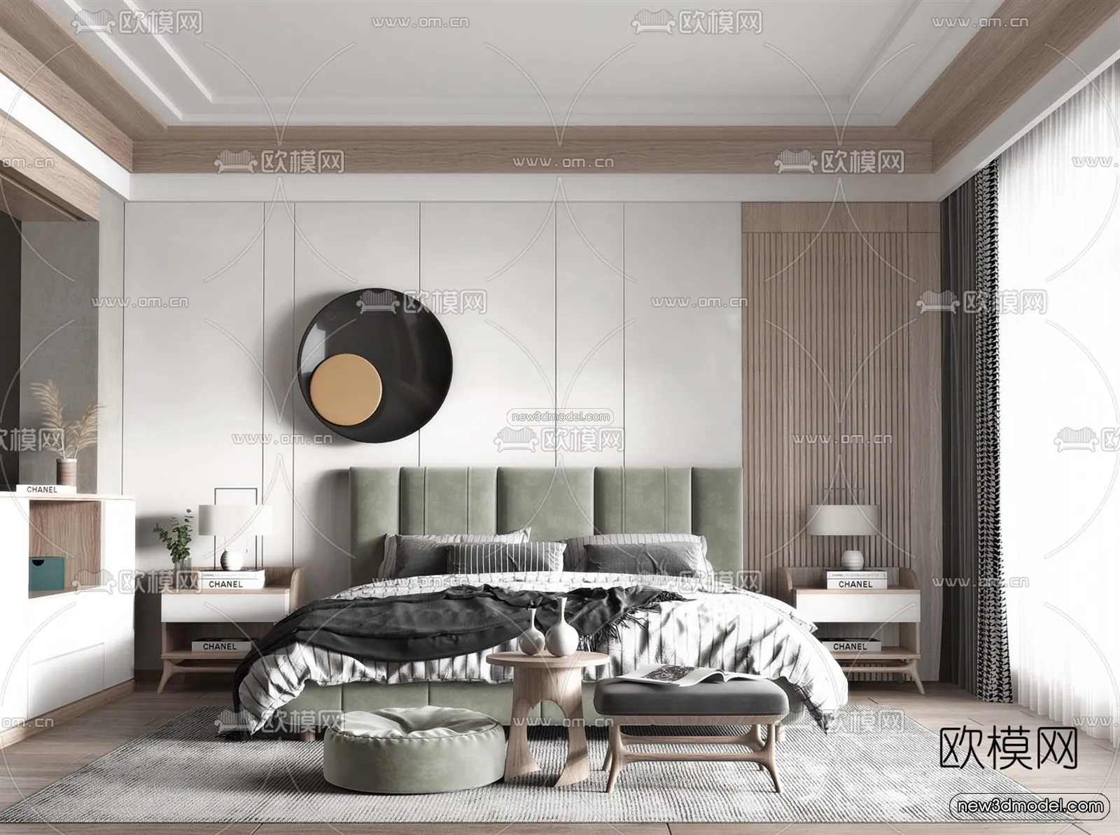 Nordic Style Interior 3D Blocks – Bedroom 3D Model – 359 – VRAY