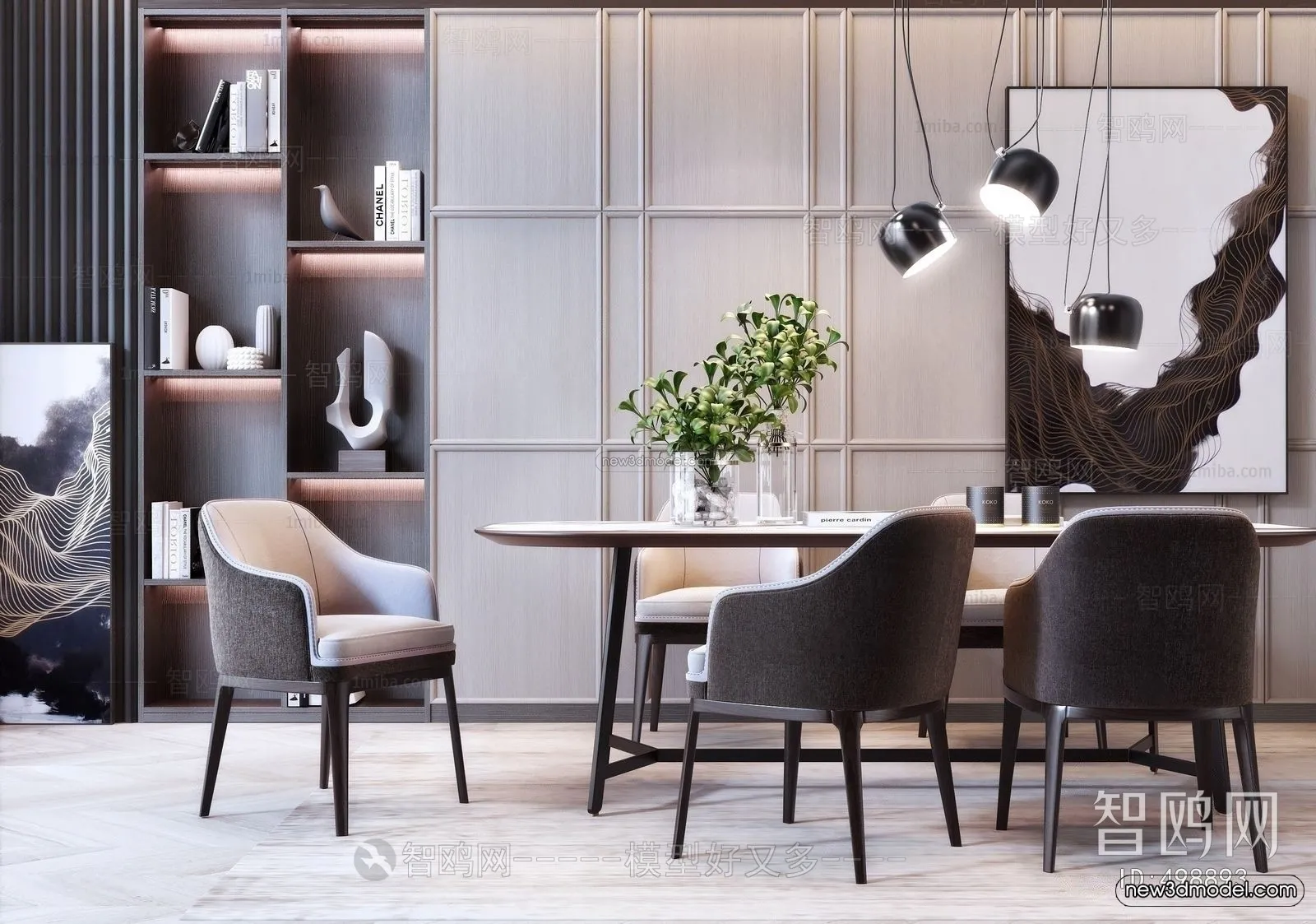 Nordic Style Interior 3D Blocks – Dining Room 3D Model – 383 – VRAY Nordic Style Interior 3D Blocks – Dining Room 3D Model – 383 – VRAY