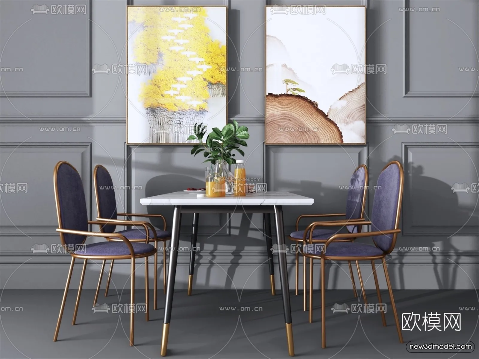 Nordic Style Interior 3D Blocks – Dining Room 3D Model – 386 – VRAY Nordic Style Interior 3D Blocks – Dining Room 3D Model – 386 – VRAY