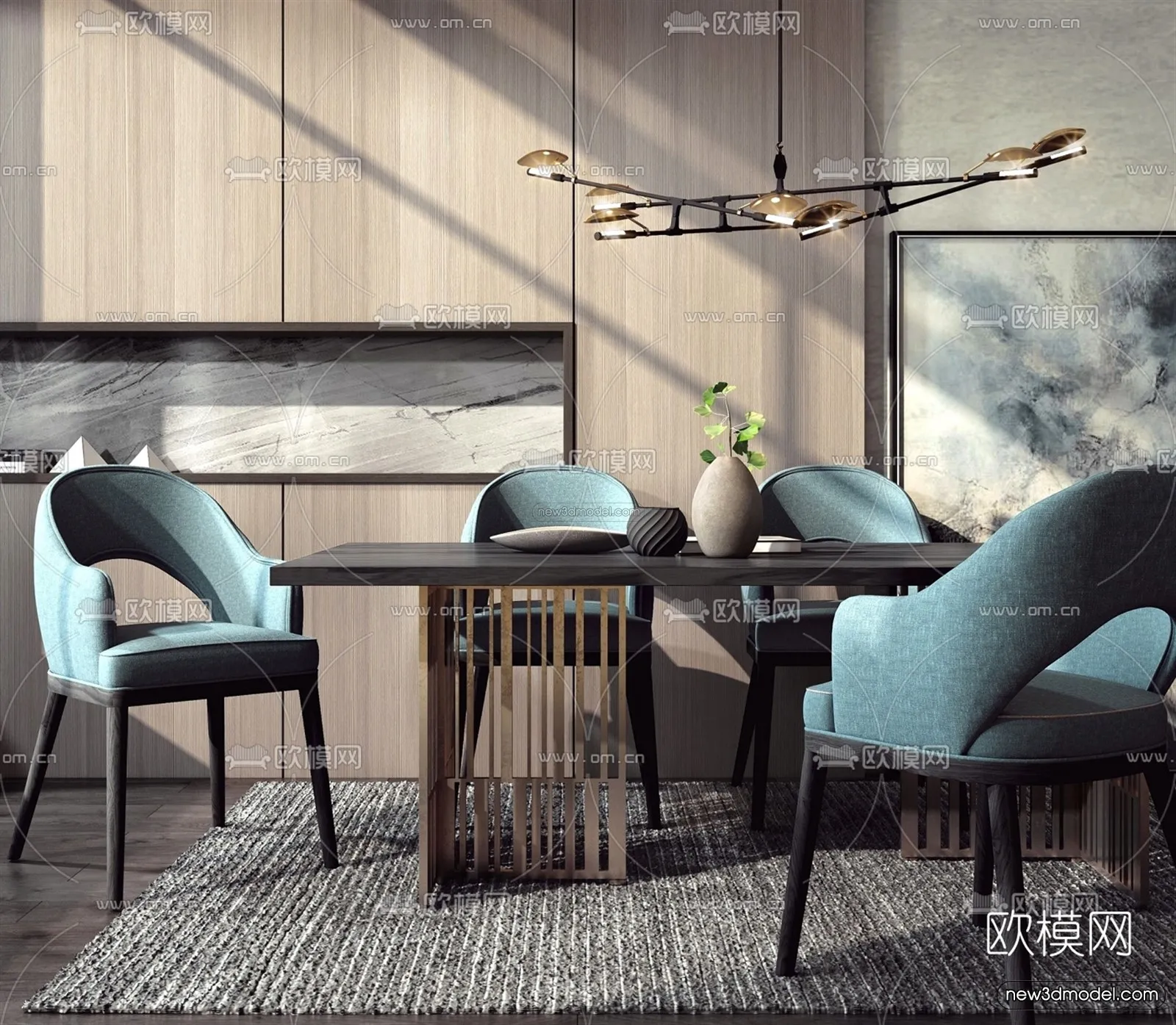 Nordic Style Interior 3D Blocks – Dining Room 3D Model – 390 – VRAY Nordic Style Interior 3D Blocks – Dining Room 3D Model – 390 – VRAY