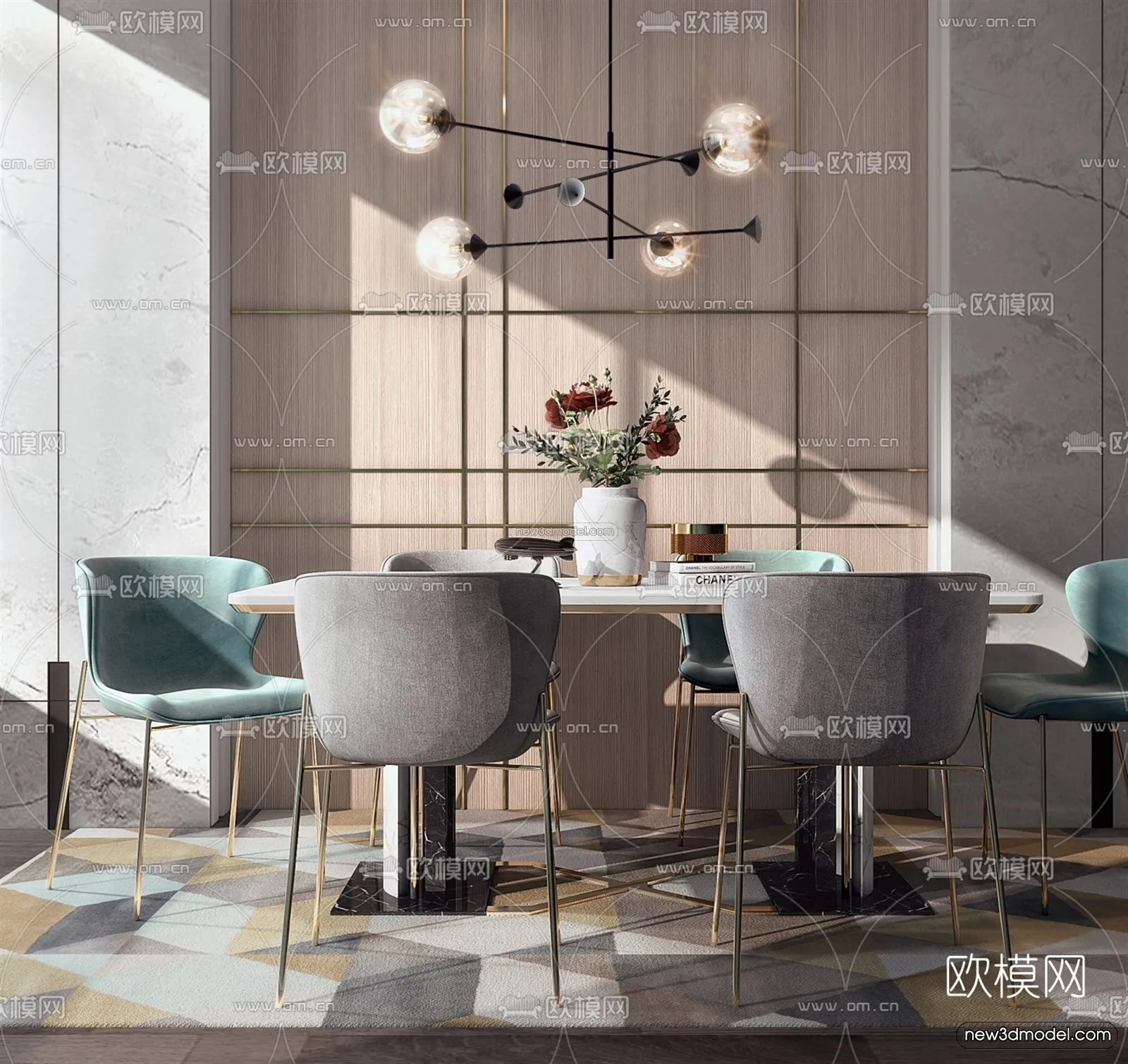 Nordic Style Interior 3D Blocks – Dining Room 3D Model – 391 – VRAY Nordic Style Interior 3D Blocks – Dining Room 3D Model – 391 – VRAY