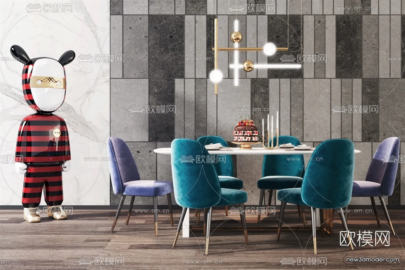 Nordic Style Interior 3D Blocks – Dining Room 3D Model – 396 – VRAY Nordic Style Interior 3D Blocks – Dining Room 3D Model – 396 – VRAY