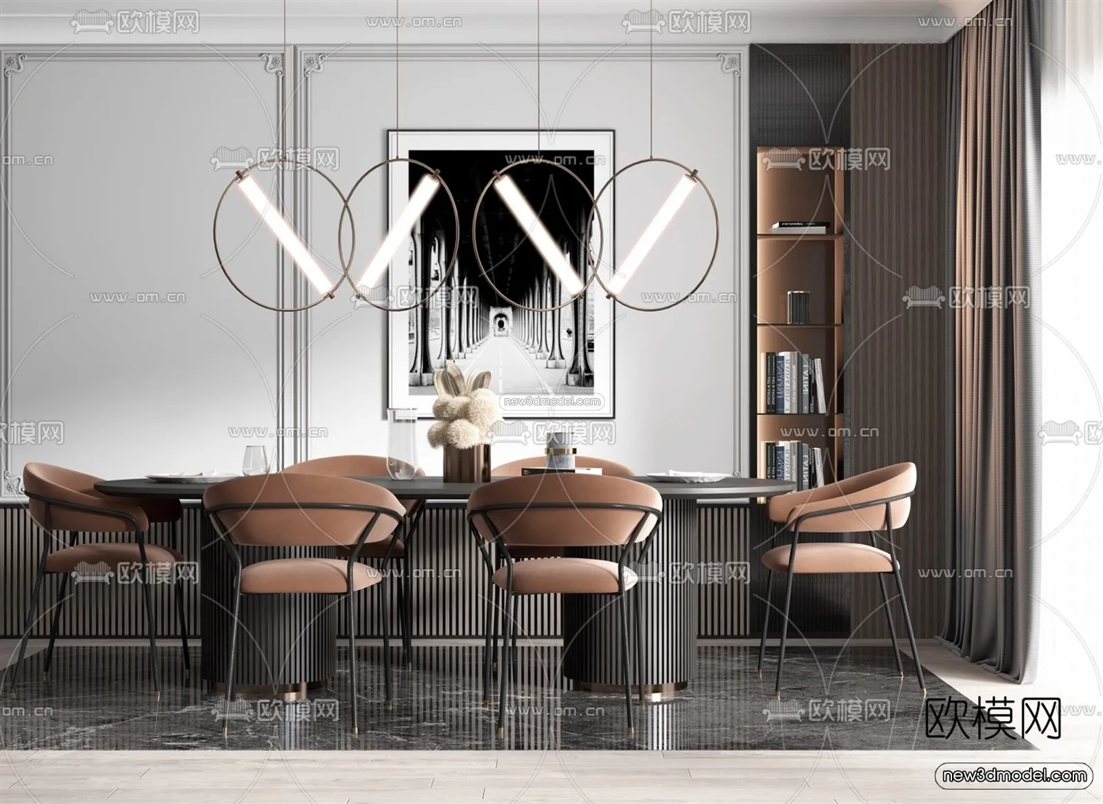 Nordic Style Interior 3D Blocks – Dining Room 3D Model – 399 – VRAY Nordic Style Interior 3D Blocks – Dining Room 3D Model – 399 – VRAY