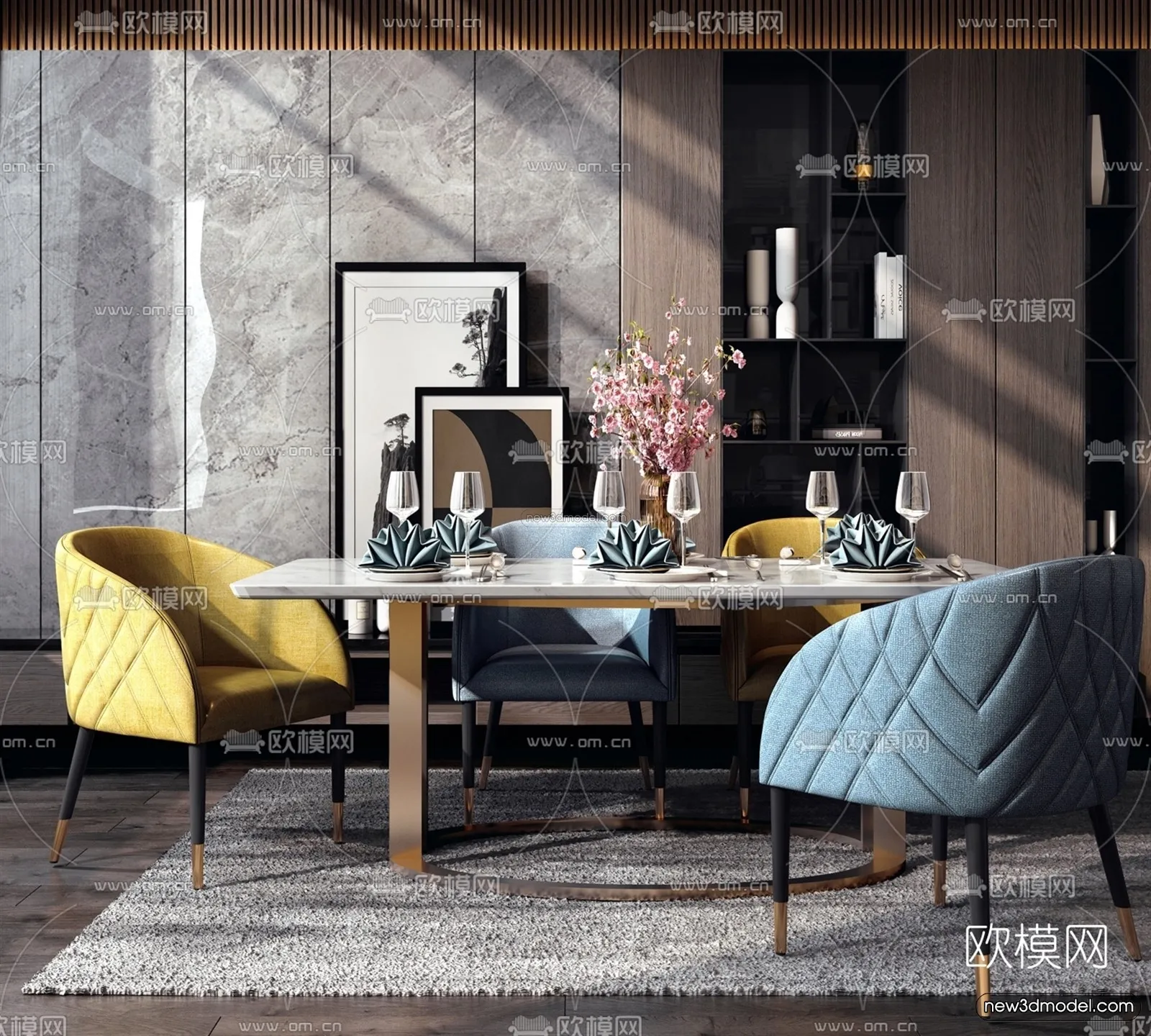 Nordic Style Interior 3D Blocks – Dining Room 3D Model – 400 – VRAY Nordic Style Interior 3D Blocks – Dining Room 3D Model – 400 – VRAY