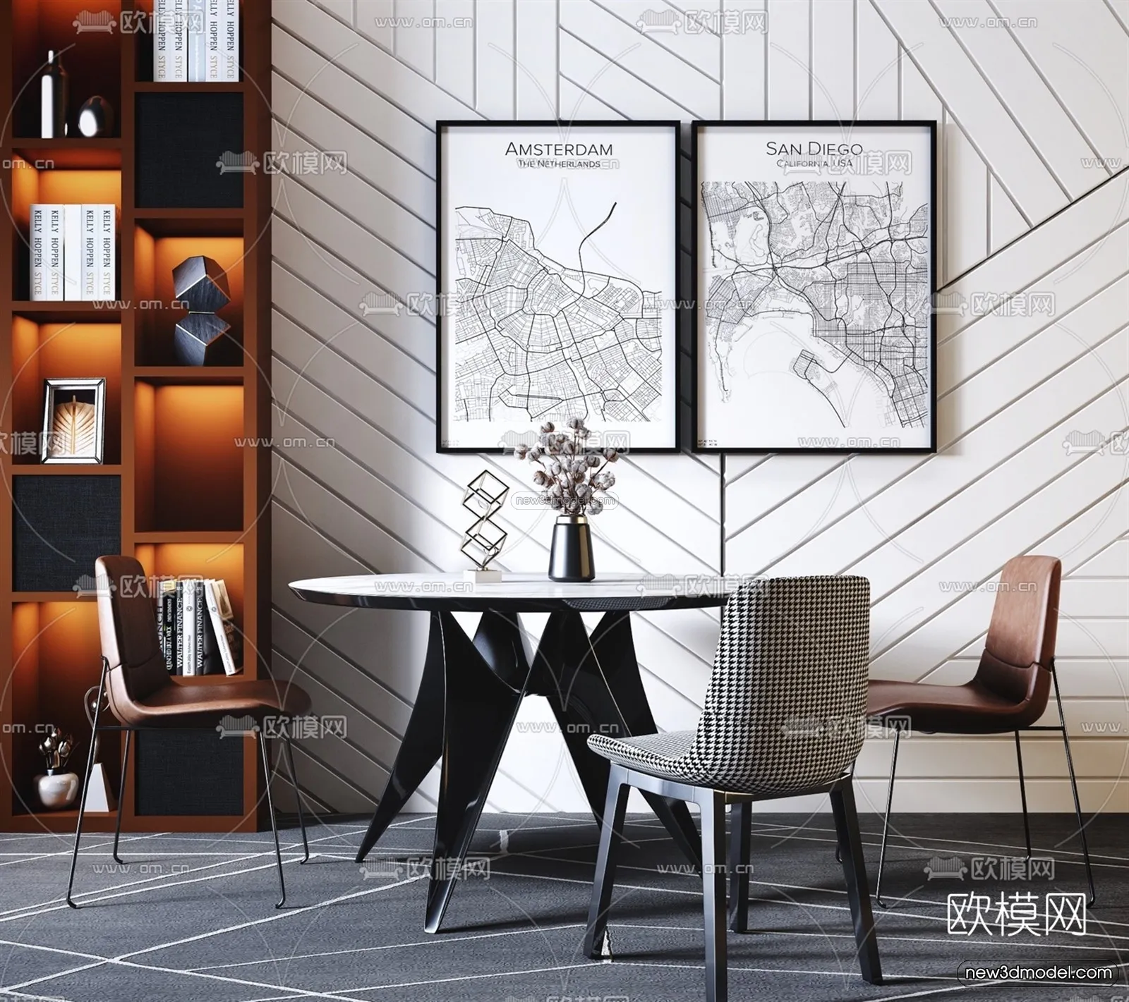 Nordic Style Interior 3D Blocks – Dining Room 3D Model – 401 – VRAY Nordic Style Interior 3D Blocks – Dining Room 3D Model – 401 – VRAY