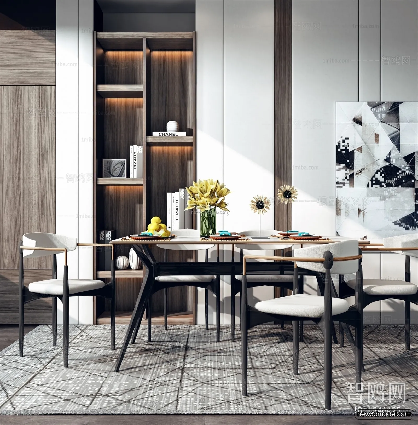 Nordic Style Interior 3D Blocks – Dining Room 3D Model – 402 – VRAY Nordic Style Interior 3D Blocks – Dining Room 3D Model – 402 – VRAY