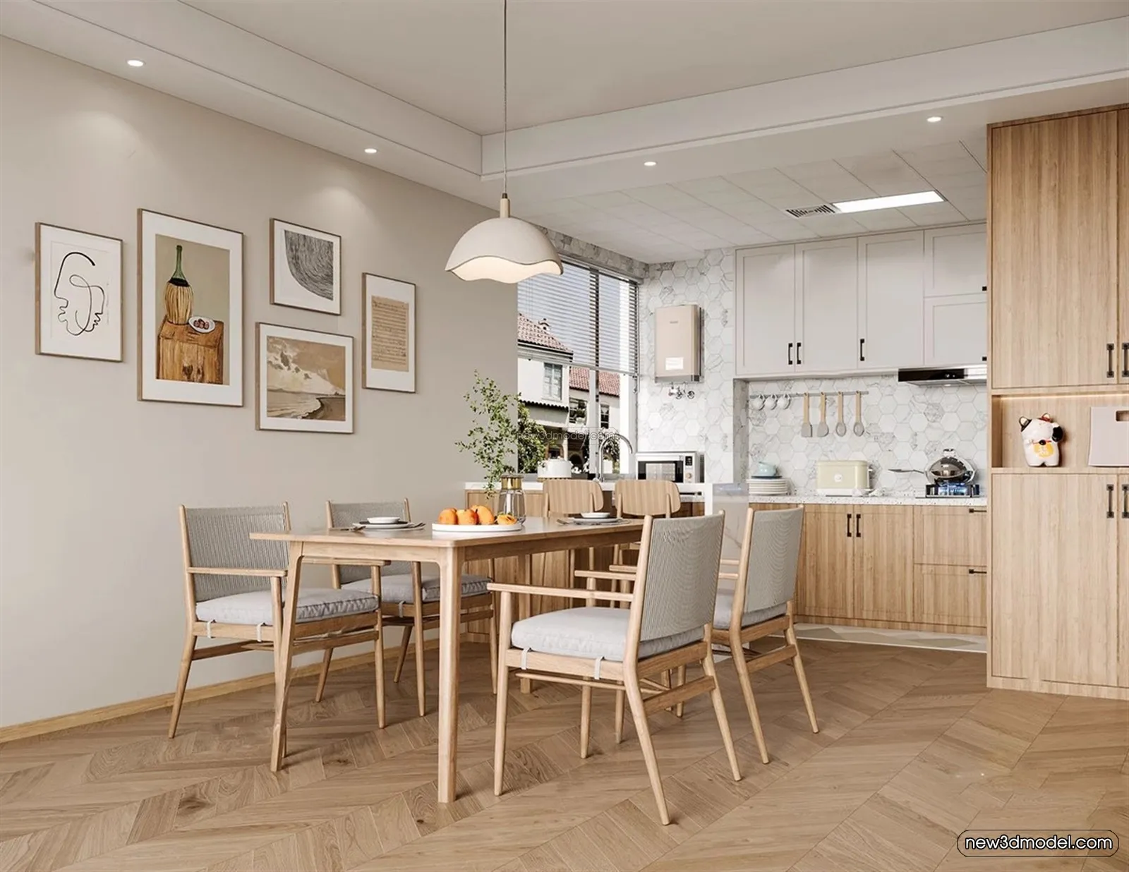 Nordic Style Interior 3D Blocks – Dining Room 3D Model – 405 – VRAY Nordic Style Interior 3D Blocks – Dining Room 3D Model – 405 – VRAY