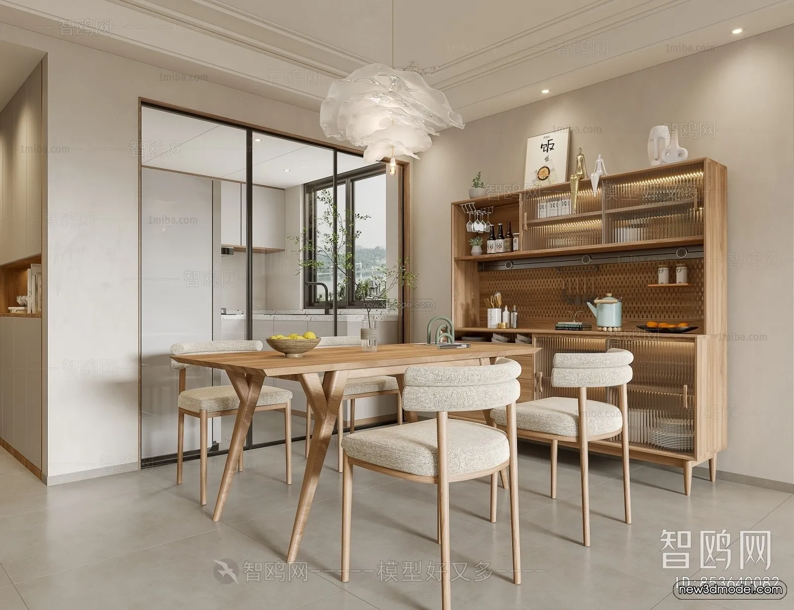Nordic Style Interior 3D Blocks – Dining Room 3D Model – 407 – VRAY Nordic Style Interior 3D Blocks – Dining Room 3D Model – 407 – VRAY