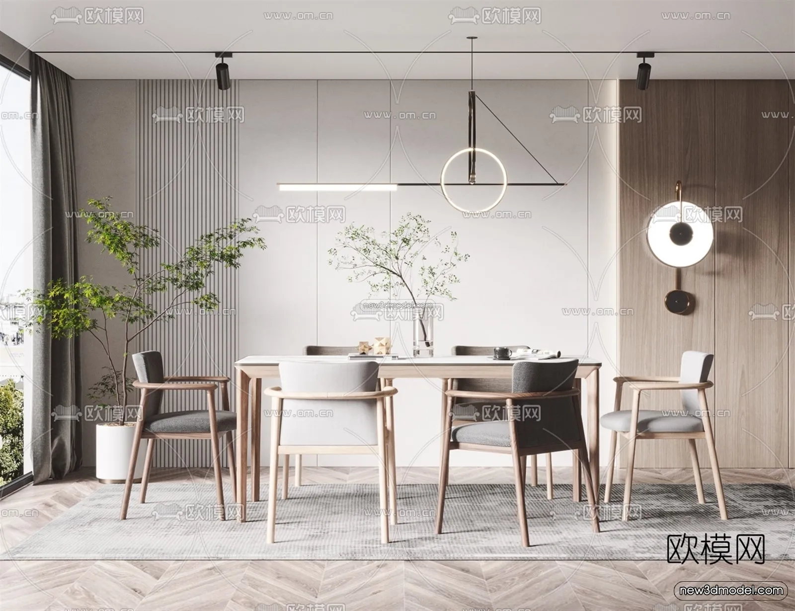 Nordic Style Interior 3D Blocks – Dining Room 3D Model – 410 – VRAY Nordic Style Interior 3D Blocks – Dining Room 3D Model – 410 – VRAY