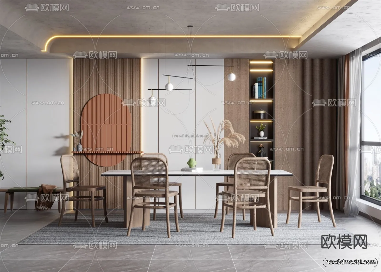 Nordic Style Interior 3D Blocks – Dining Room 3D Model – 411 – VRAY Nordic Style Interior 3D Blocks – Dining Room 3D Model – 411 – VRAY