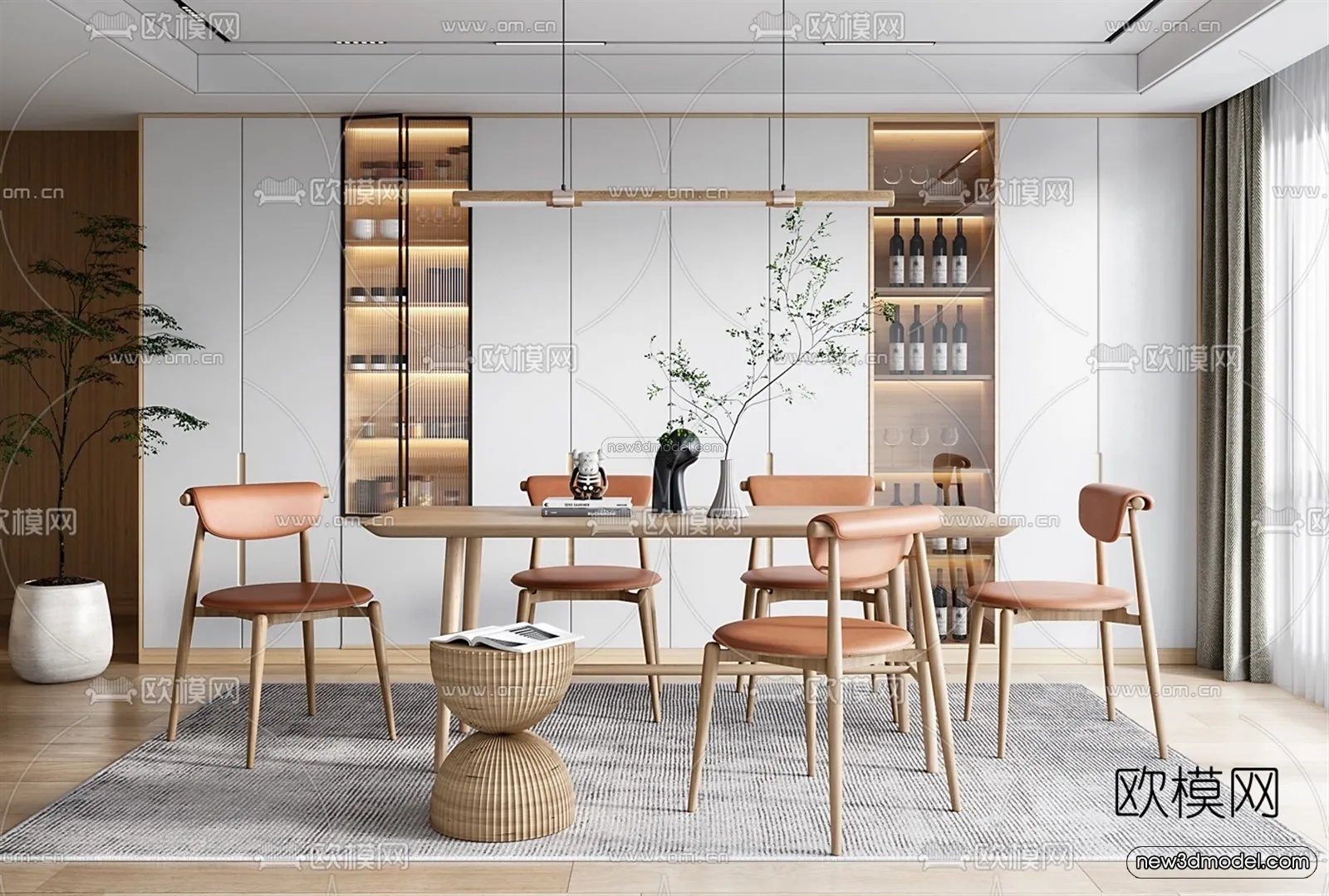 Nordic Style Interior 3D Blocks – Dining Room 3D Model – 412 – VRAY Nordic Style Interior 3D Blocks – Dining Room 3D Model – 412 – VRAY