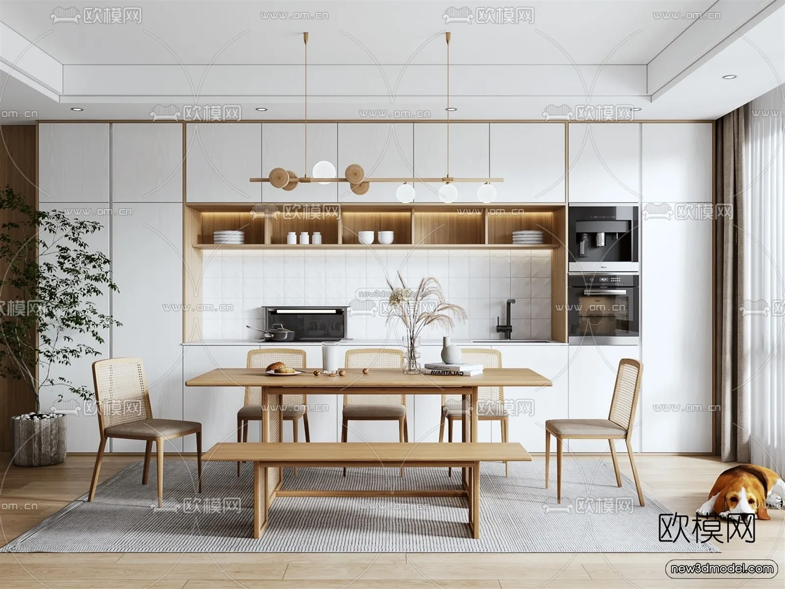 Nordic Style Interior 3D Blocks – Dining Room 3D Model – 414 – VRAY Nordic Style Interior 3D Blocks – Dining Room 3D Model – 414 – VRAY