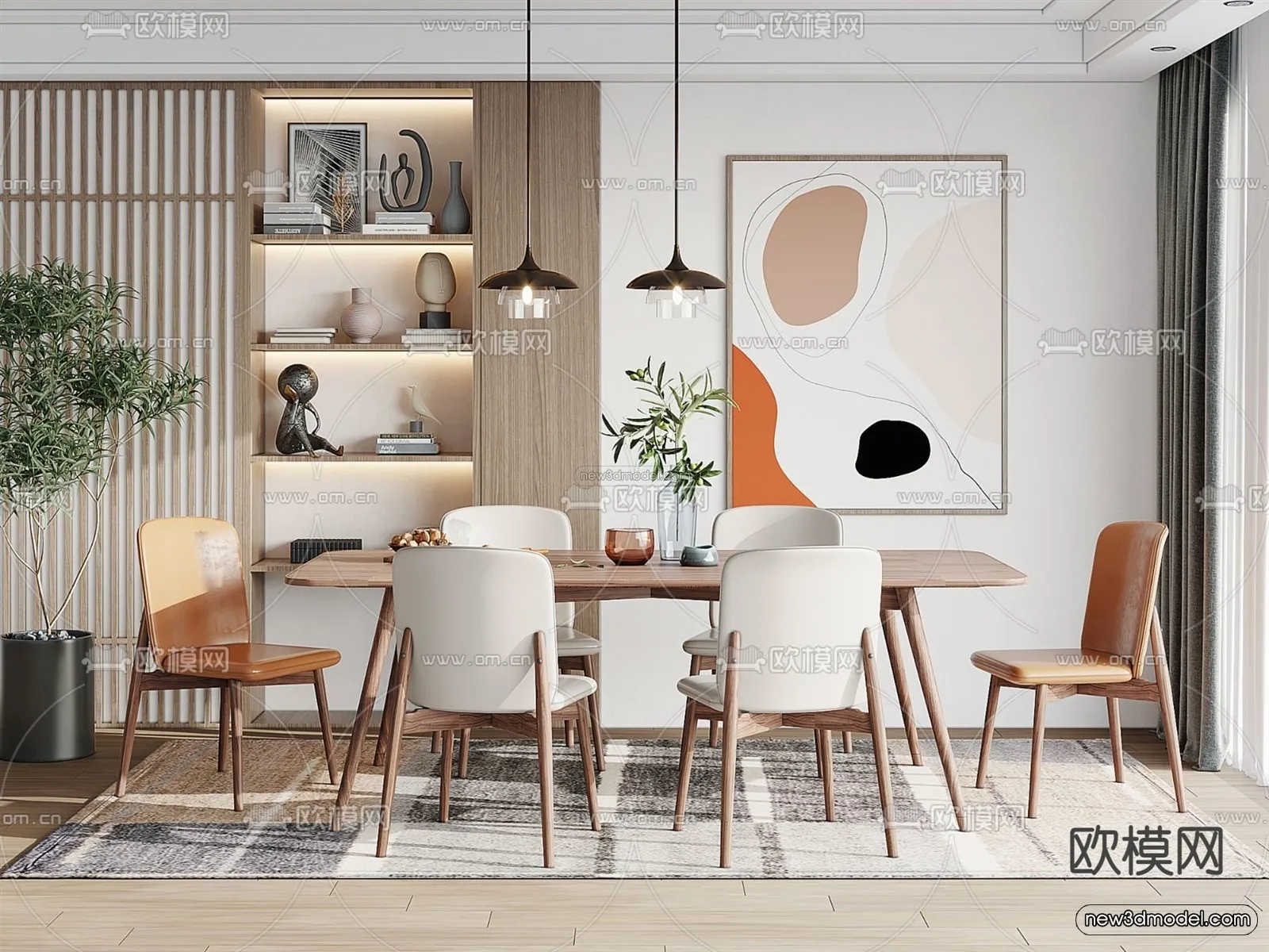 Nordic Style Interior 3D Blocks – Dining Room 3D Model – 416 – VRAY Nordic Style Interior 3D Blocks – Dining Room 3D Model – 416 – VRAY