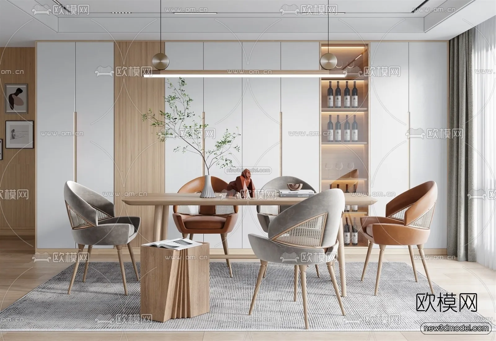 Nordic Style Interior 3D Blocks – Dining Room 3D Model – 417 – VRAY Nordic Style Interior 3D Blocks – Dining Room 3D Model – 417 – VRAY