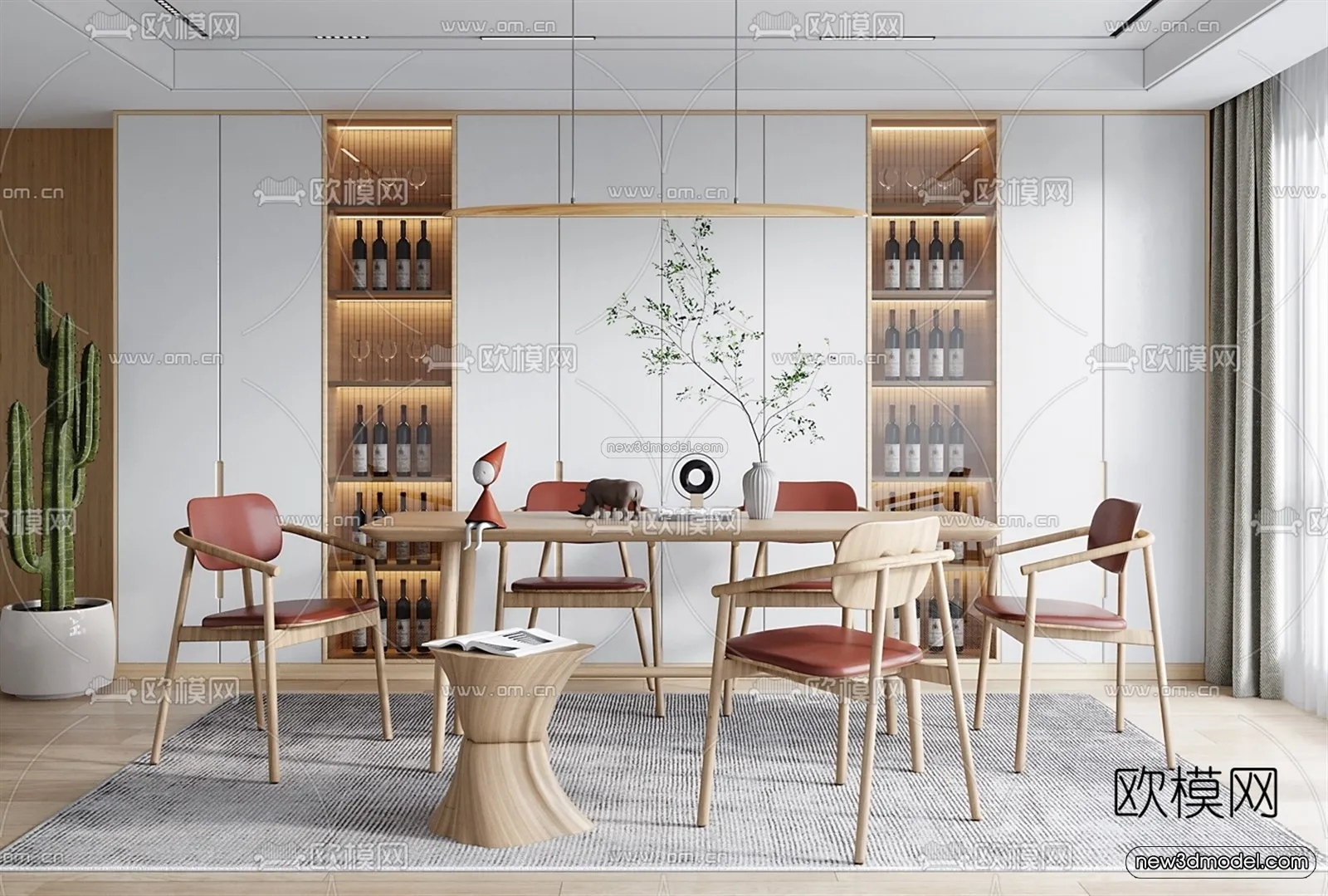 Nordic Style Interior 3D Blocks – Dining Room 3D Model – 418 – VRAY Nordic Style Interior 3D Blocks – Dining Room 3D Model – 418 – VRAY