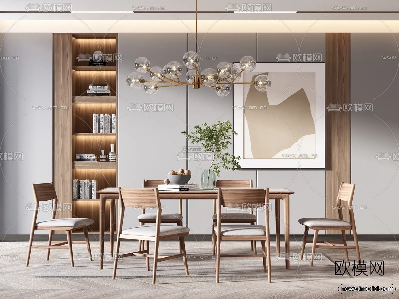 Nordic Style Interior 3D Blocks – Dining Room 3D Model – 421 – VRAY Nordic Style Interior 3D Blocks – Dining Room 3D Model – 421 – VRAY