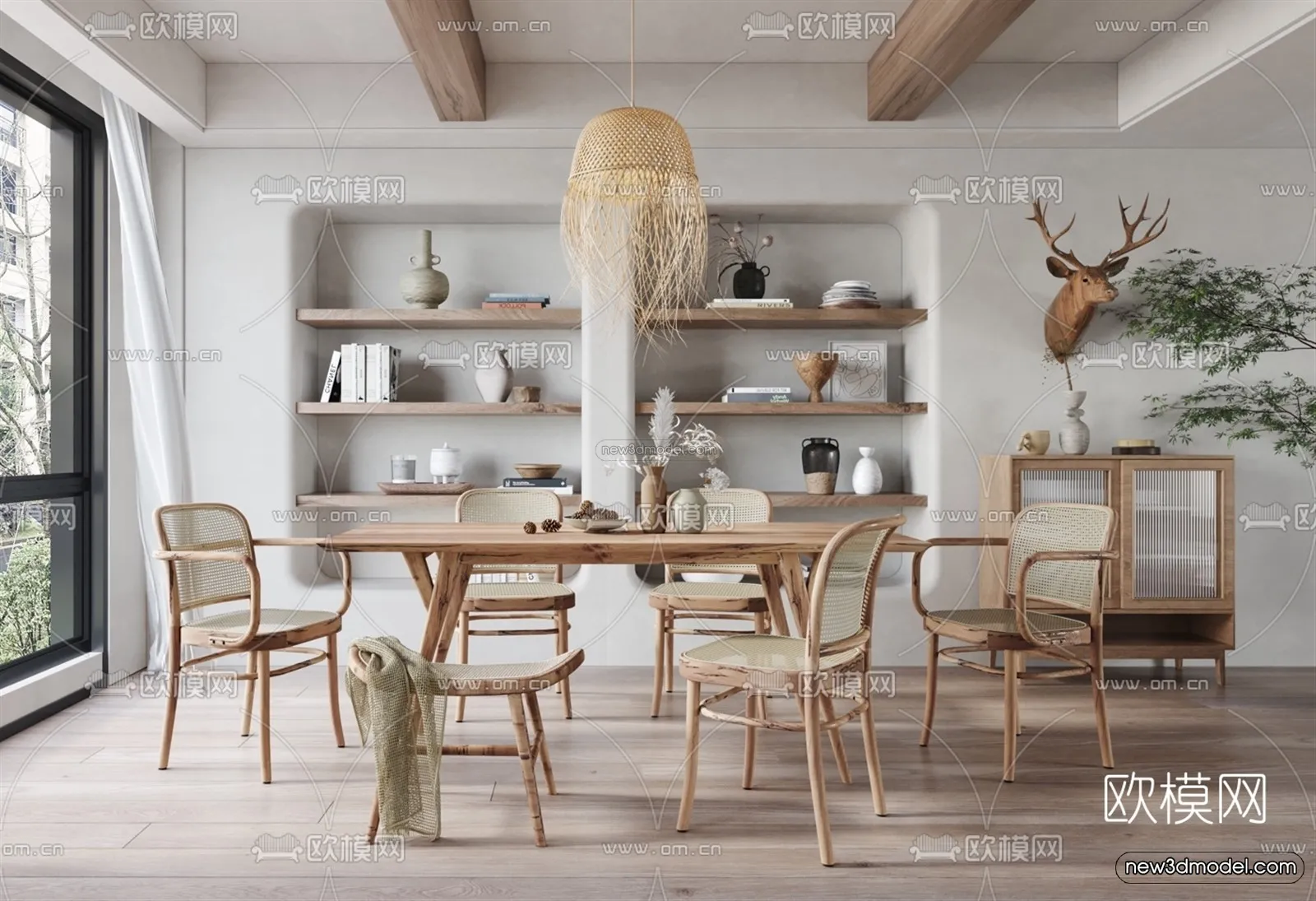 Nordic Style Interior 3D Blocks – Dining Room 3D Model – 422 – VRAY Nordic Style Interior 3D Blocks – Dining Room 3D Model – 422 – VRAY