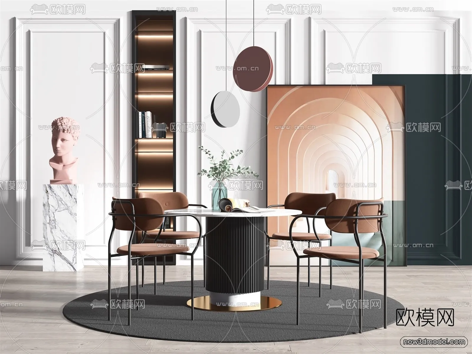 Nordic Style Interior 3D Blocks – Dining Room 3D Model – 425 – VRAY Nordic Style Interior 3D Blocks – Dining Room 3D Model – 425 – VRAY