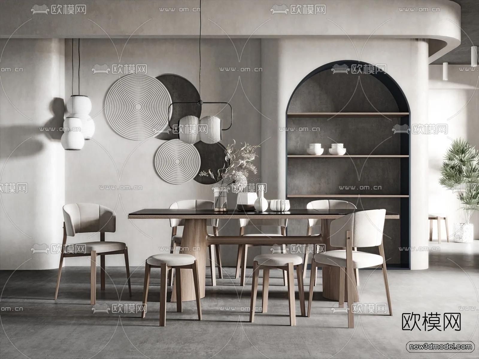 Nordic Style Interior 3D Blocks – Dining Room 3D Model – 428 – VRAY Nordic Style Interior 3D Blocks – Dining Room 3D Model – 428 – VRAY