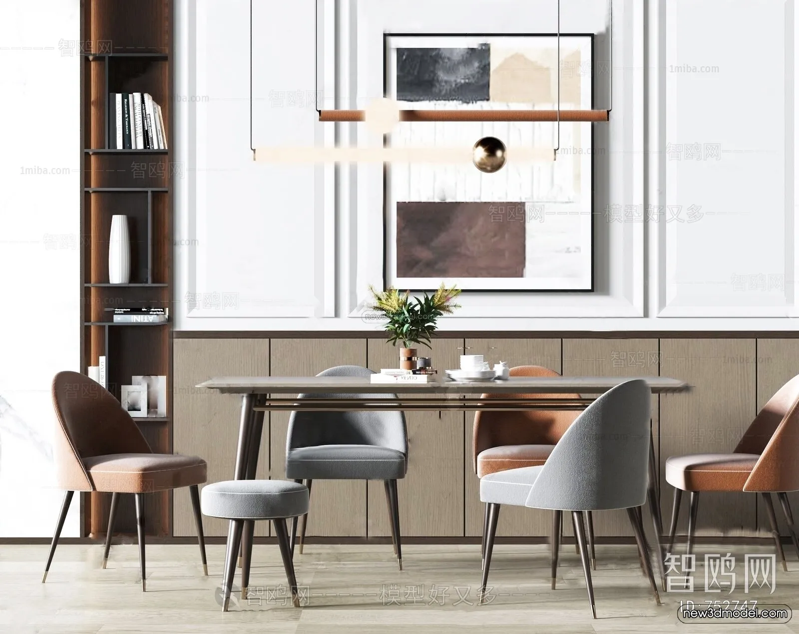 Nordic Style Interior 3D Blocks – Dining Room 3D Model – 431 – VRAY Nordic Style Interior 3D Blocks – Dining Room 3D Model – 431 – VRAY