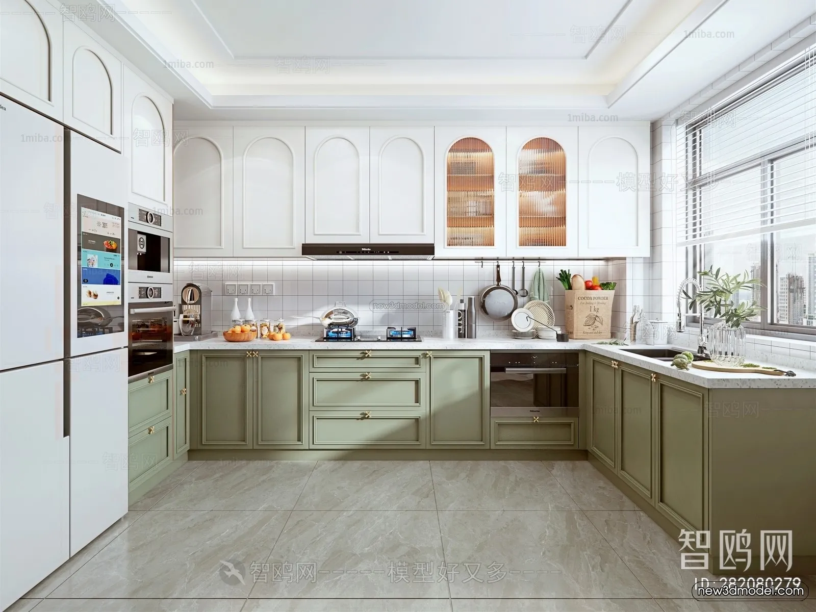 Nordic Style Interior 3D Blocks – Kitchen 3D Model – 434 – VRAY