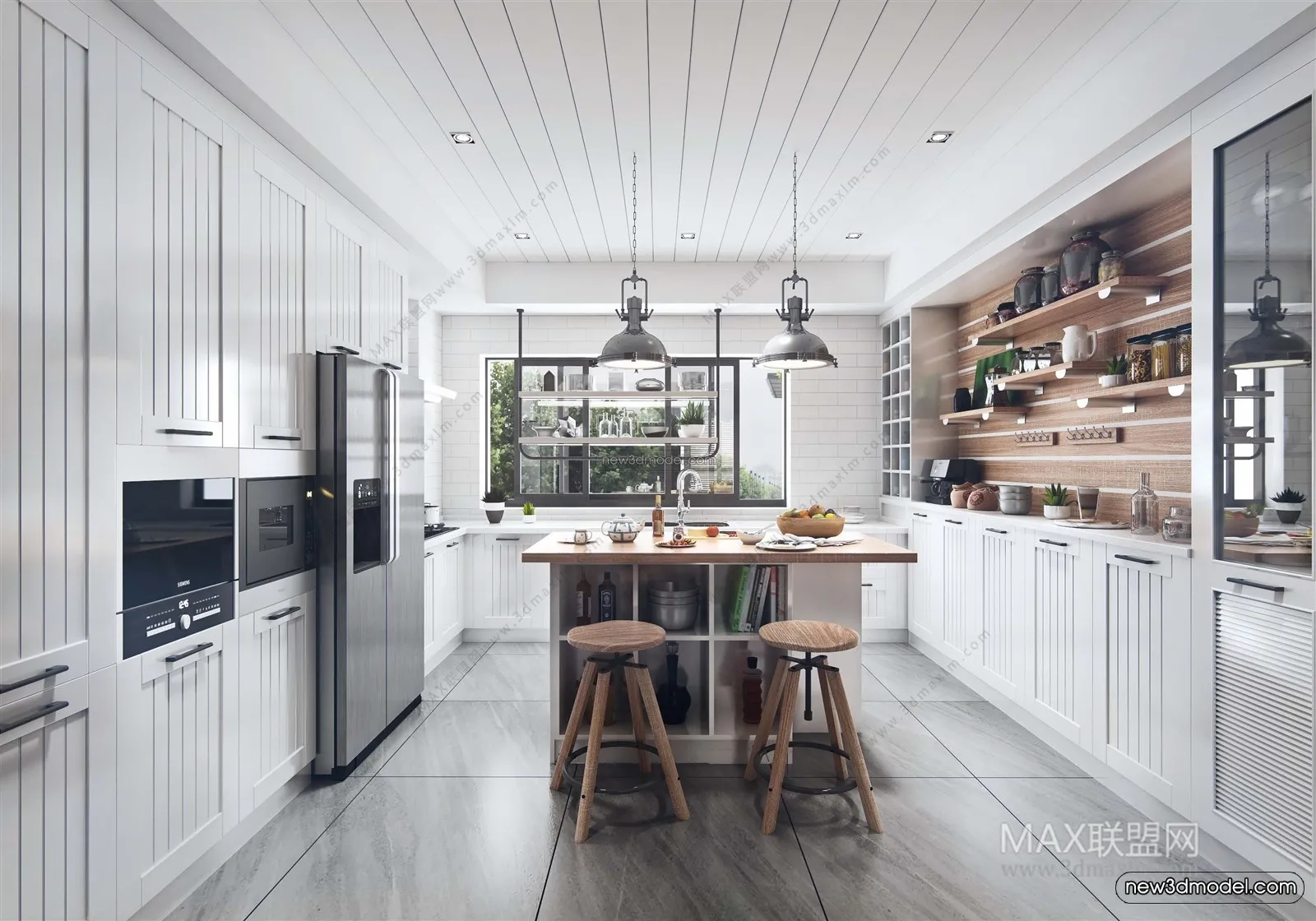 Nordic Style Interior 3D Blocks – Kitchen 3D Model – 436 – VRAY