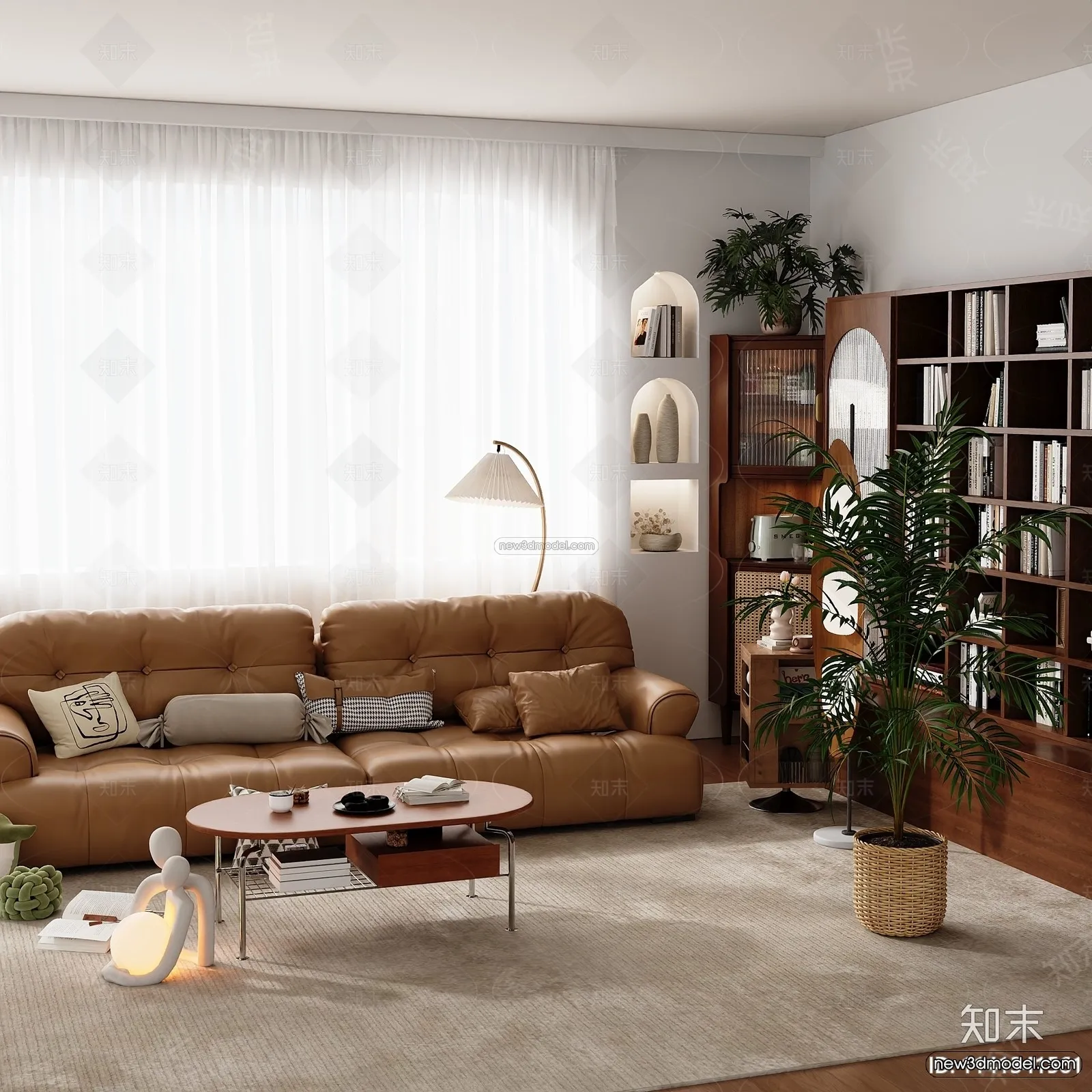 Nordic Style Interior 3D Blocks – Living Room 3D Model – 012 – CORONA