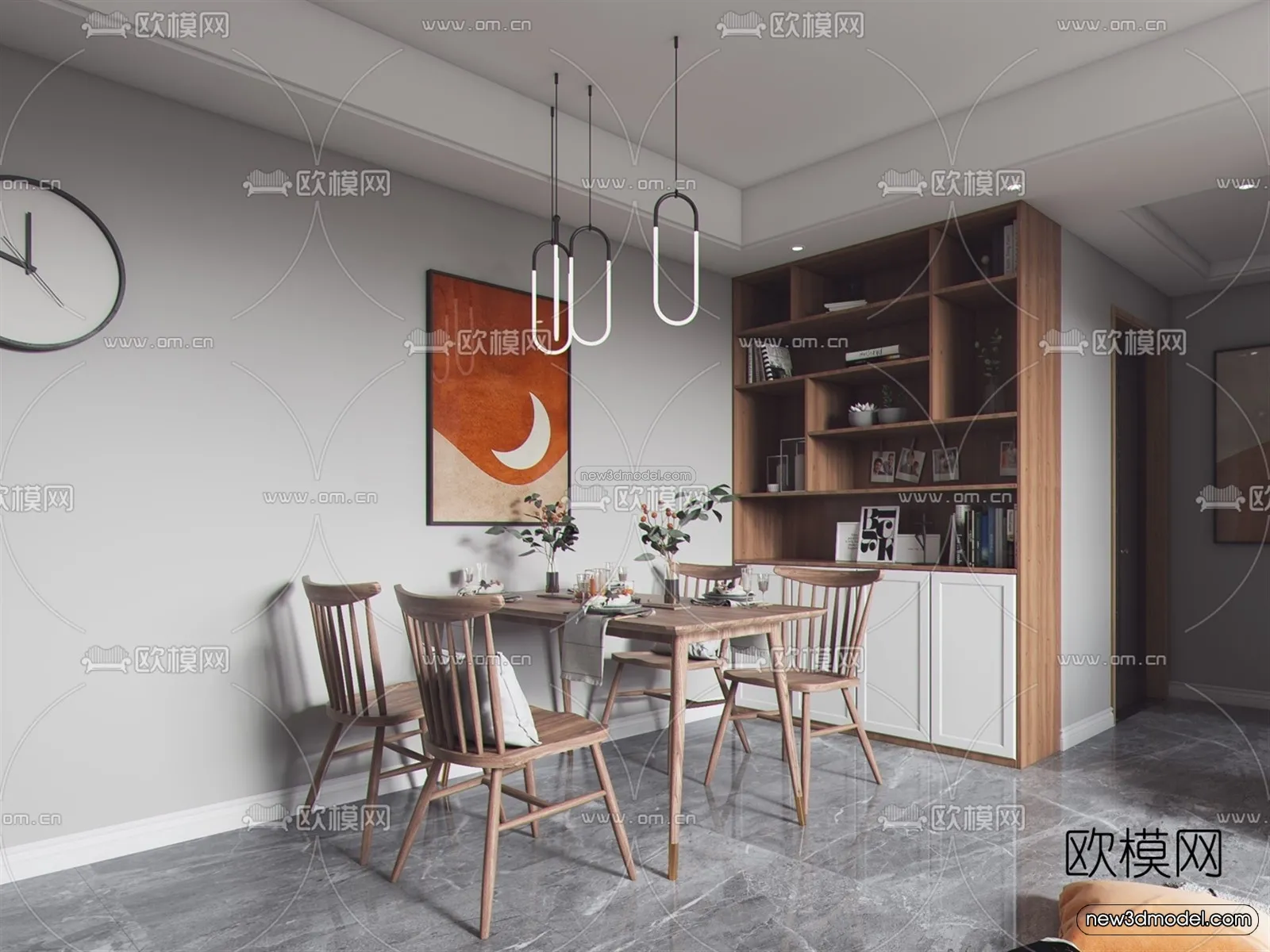 Nordic Style Interior 3D Blocks – Living Room 3D Model – 020 – VRAY