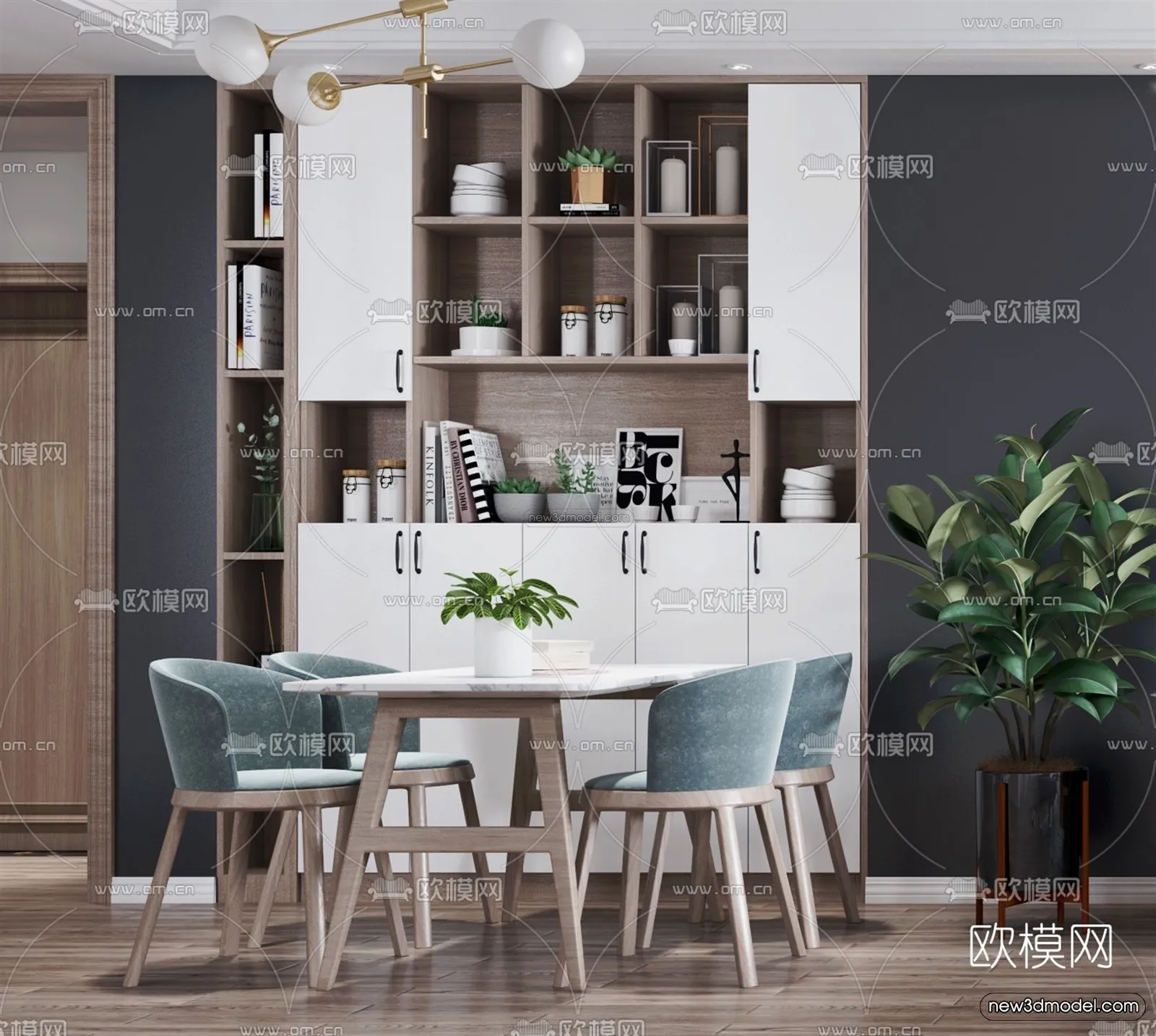 Nordic Style Interior 3D Blocks – Living Room 3D Model – 044 – VRAY