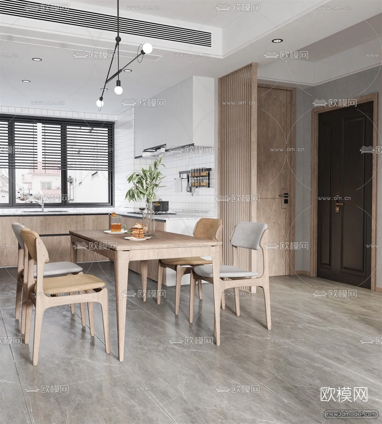 Nordic Style Interior 3D Blocks – Living Room 3D Model – 066 – VRAY