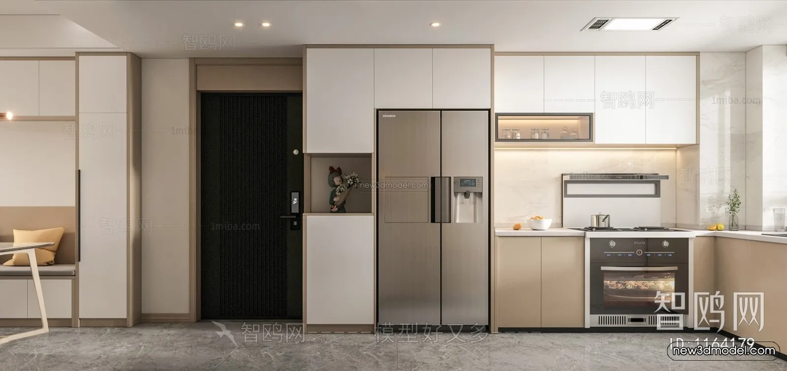 Nordic Style Interior 3D Blocks – Living Room 3D Model – 069 – VRAY