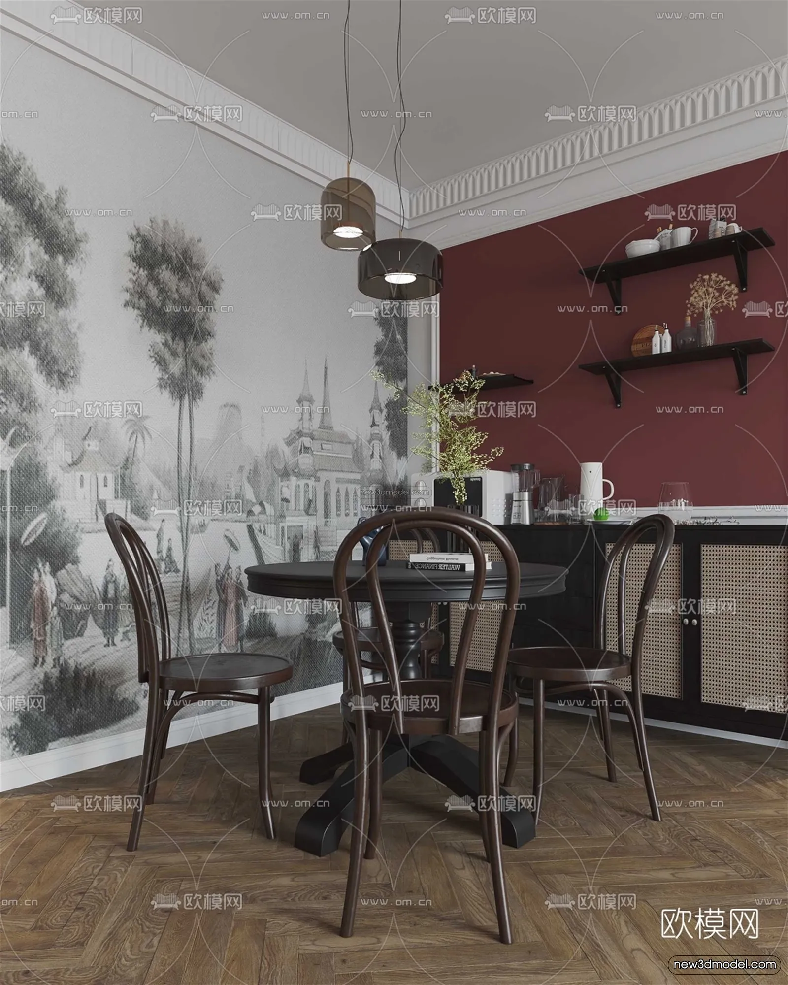 Nordic Style Interior 3D Blocks – Living Room 3D Model – 080 – VRAY