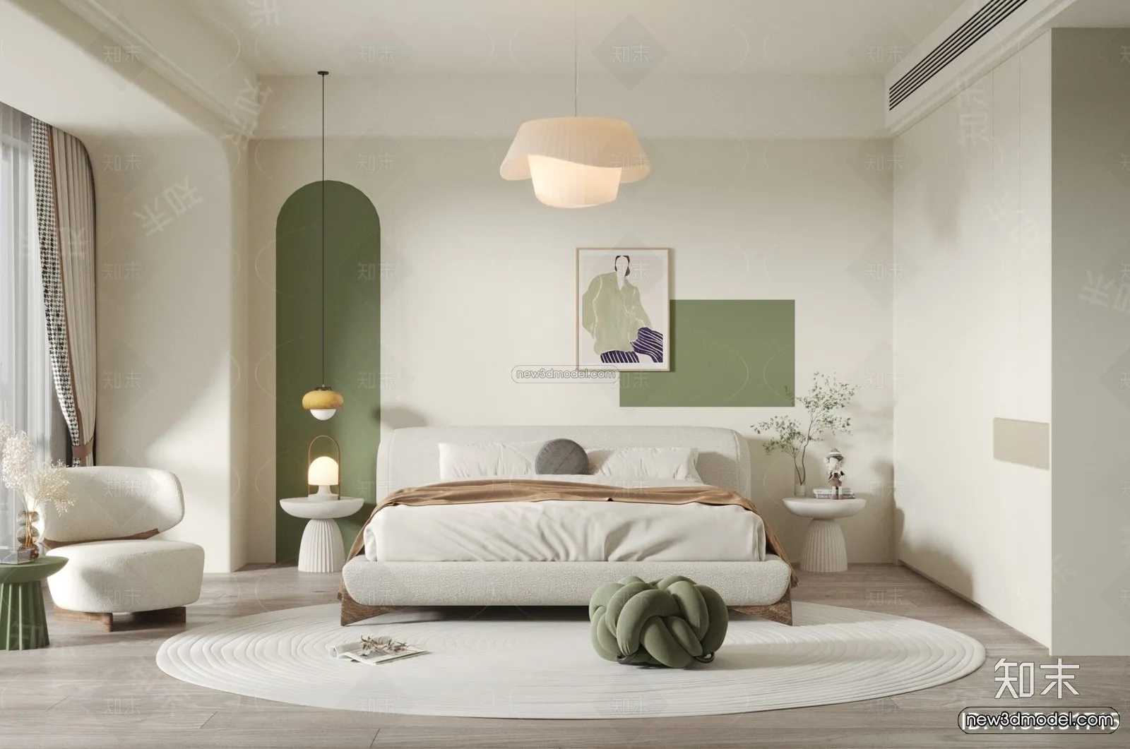 Nordic Style Interior 3D Blocks – Living Room 3D Model – 090 – VRAY