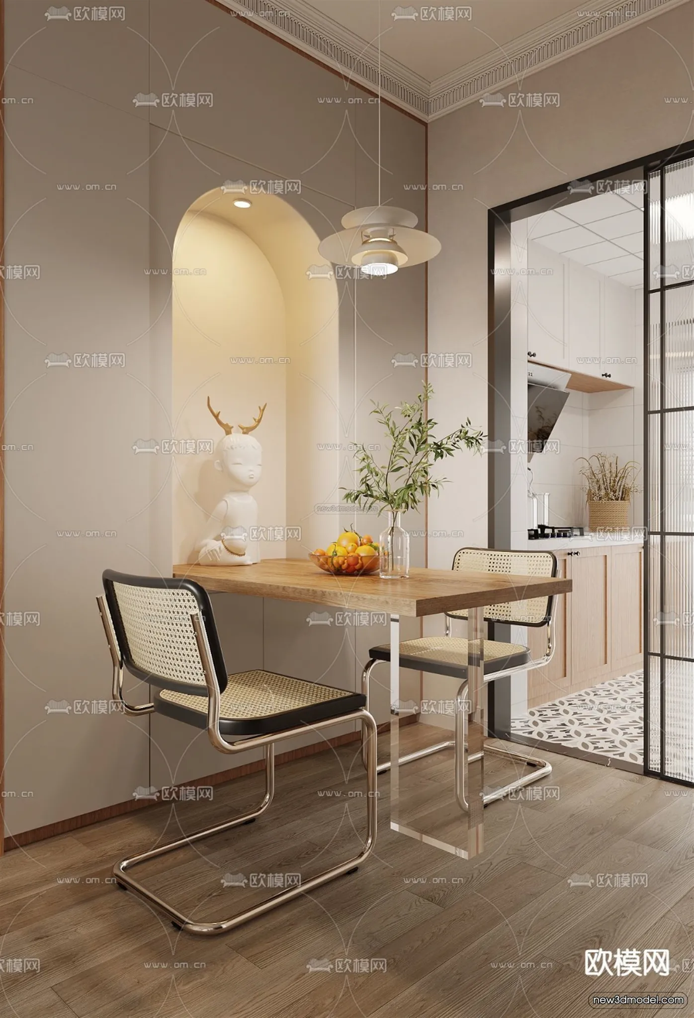 Nordic Style Interior 3D Blocks – Living Room 3D Model – 109 – VRAY