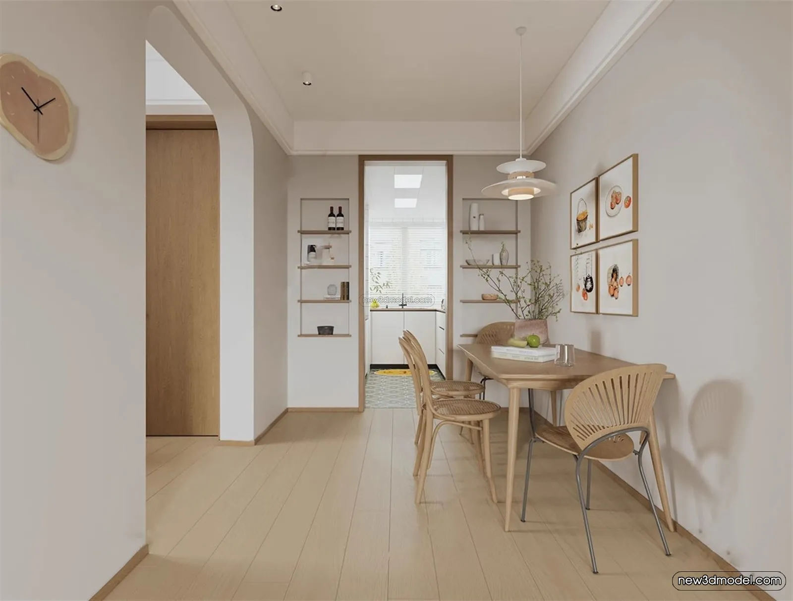 Nordic Style Interior 3D Blocks – Living Room 3D Model – 114 – VRAY