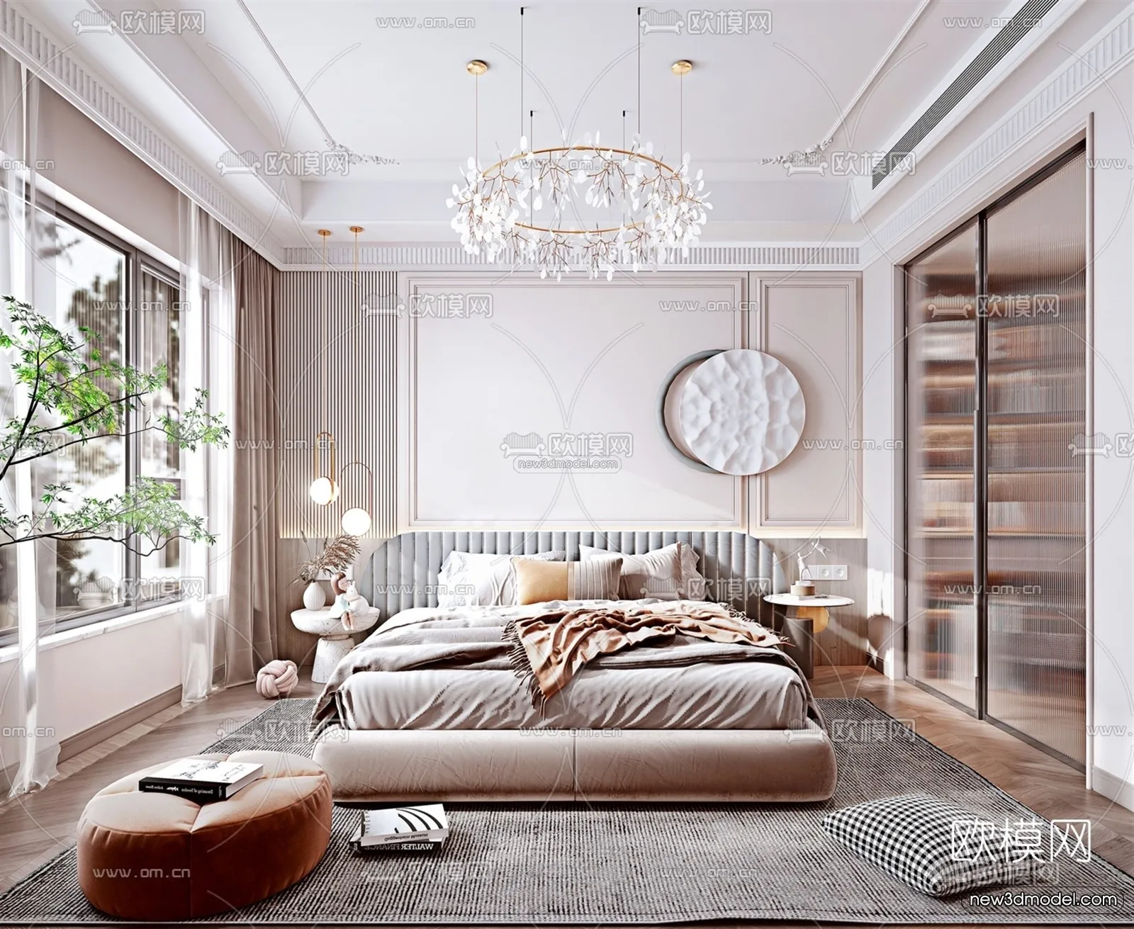 Nordic Style Interior 3D Blocks – Living Room 3D Model – 136 – VRAY