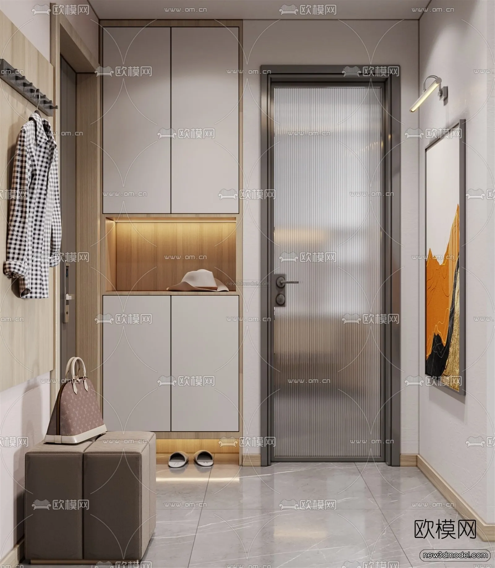 Nordic Style Interior 3D Blocks – Living Room 3D Model – 233 – VRAY