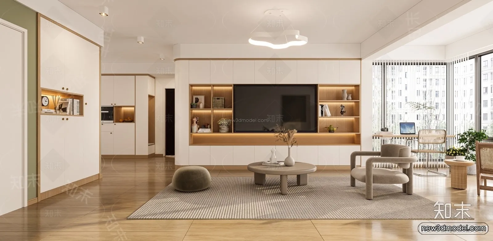 Nordic Style Interior 3D Blocks – Living Room 3D Model – 234 – CORONA