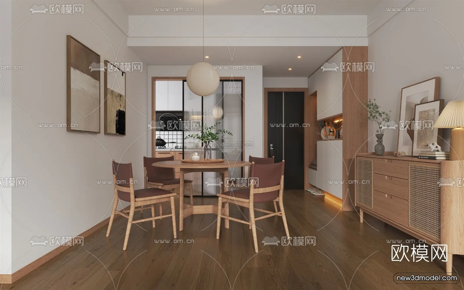 Nordic Style Interior 3D Blocks – Living Room 3D Model – 241 – VRAY