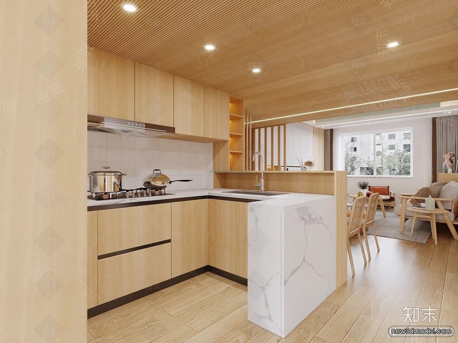 Nordic Style Interior 3D Blocks – Living Room 3D Model – 245 – CORONA