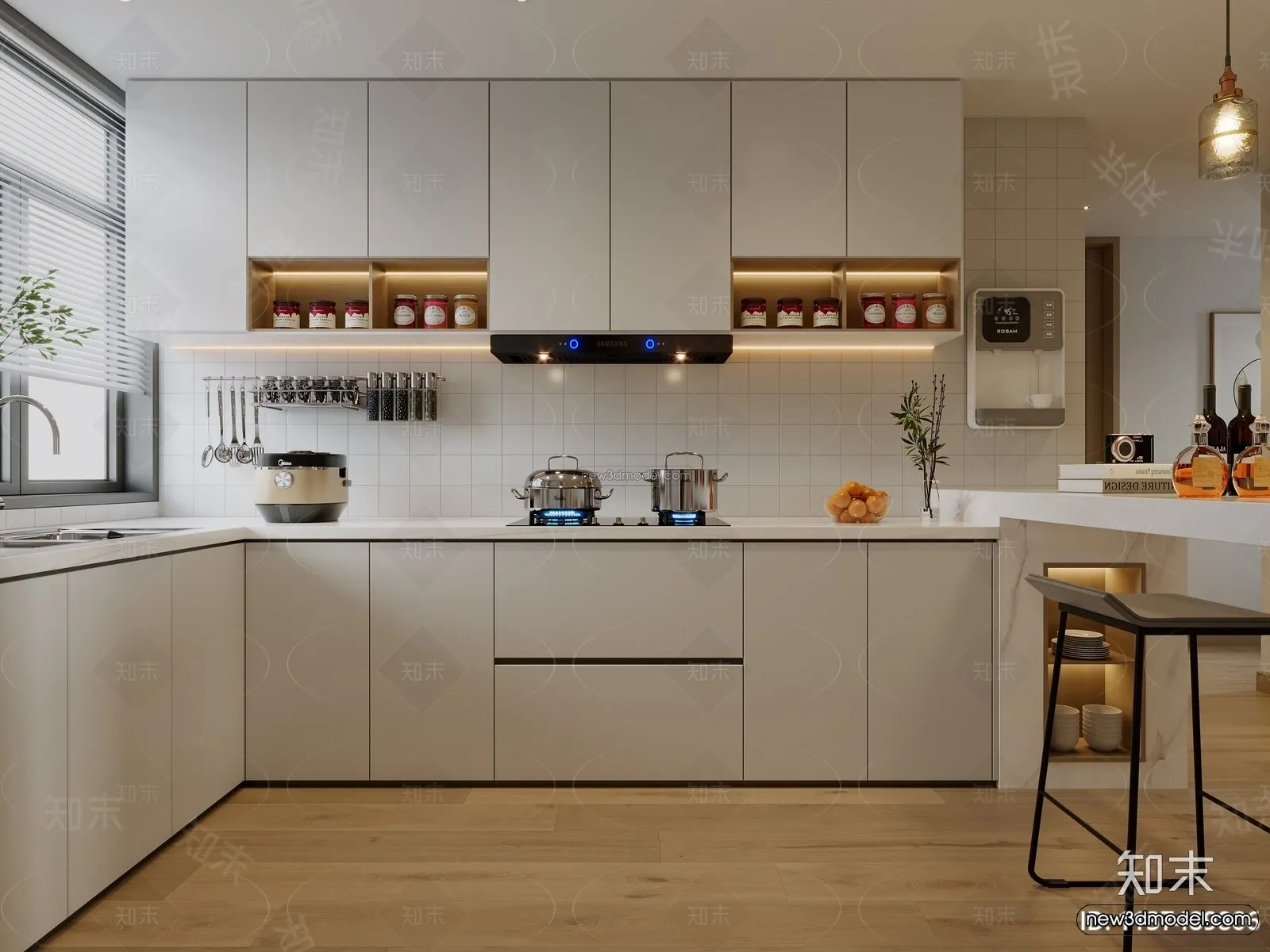 Nordic Style Interior 3D Blocks – Living Room 3D Model – 246 – VRAY