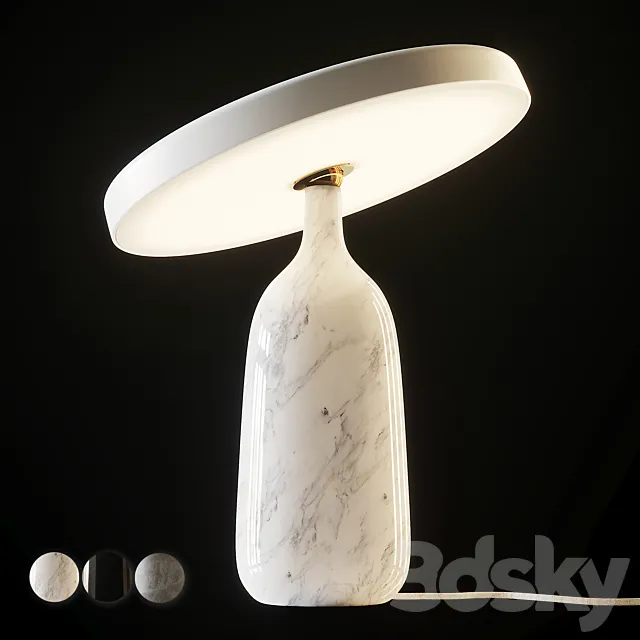 Normann Copenhagen – Eddy Table Lamp EU Black. White and Gray Marble 3DModel