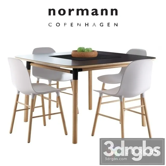 Normann Copenhagen Form Table and Chair 3D Model Download