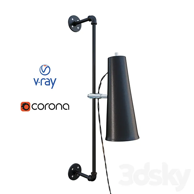 Norton NOR375-GTSN model of wall lamp from the company House of Troy USA. 3D Model