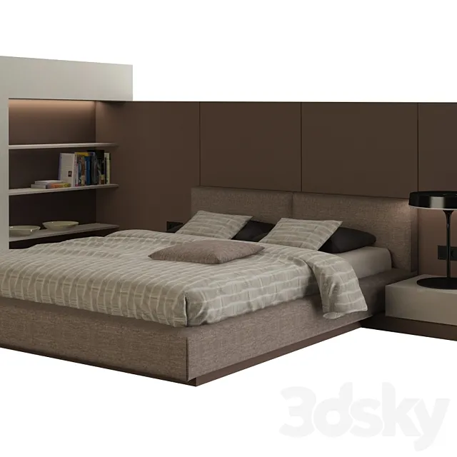 Novamobili a Tulip Bed + Olsen pie Lamp + Easy 3DModel