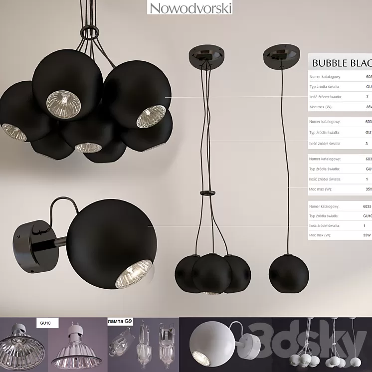 Nowodvorski. Bubble black. Bubble white. 3D Model